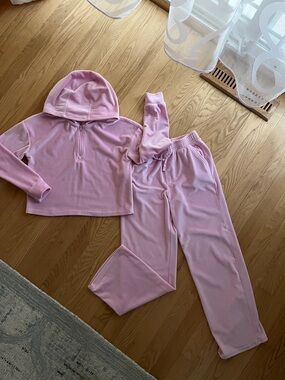 Yogalicious Pink Hooded Pullover & Jogger Set